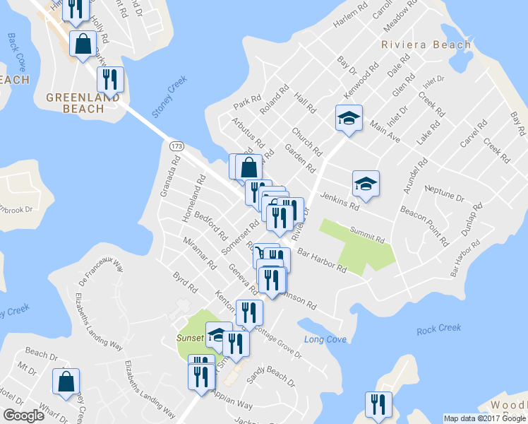 map of restaurants, bars, coffee shops, grocery stores, and more near 122 Dale Rd in Riviera Beach