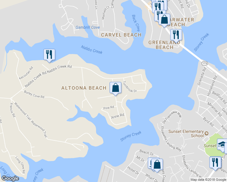 map of restaurants, bars, coffee shops, grocery stores, and more near 115 William Chambers Junior Drive in Glen Burnie