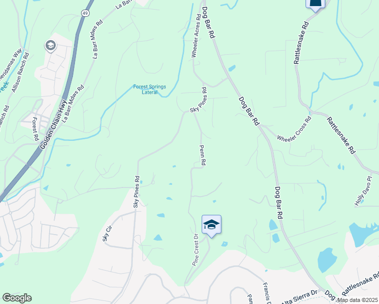 map of restaurants, bars, coffee shops, grocery stores, and more near 14406 Penn Road in Grass Valley