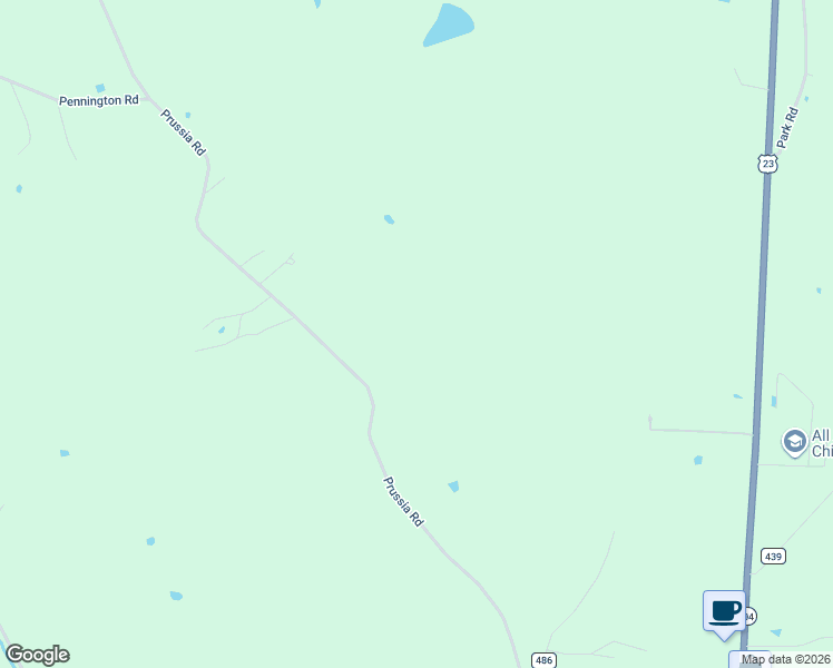 map of restaurants, bars, coffee shops, grocery stores, and more near 1256 Prussia Road in Waverly