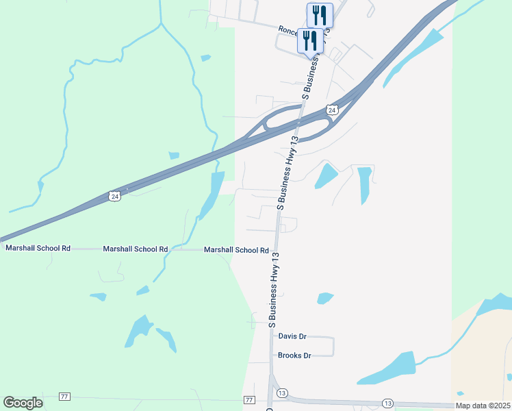 map of restaurants, bars, coffee shops, grocery stores, and more near 1305 South Business Highway 13 in Lexington
