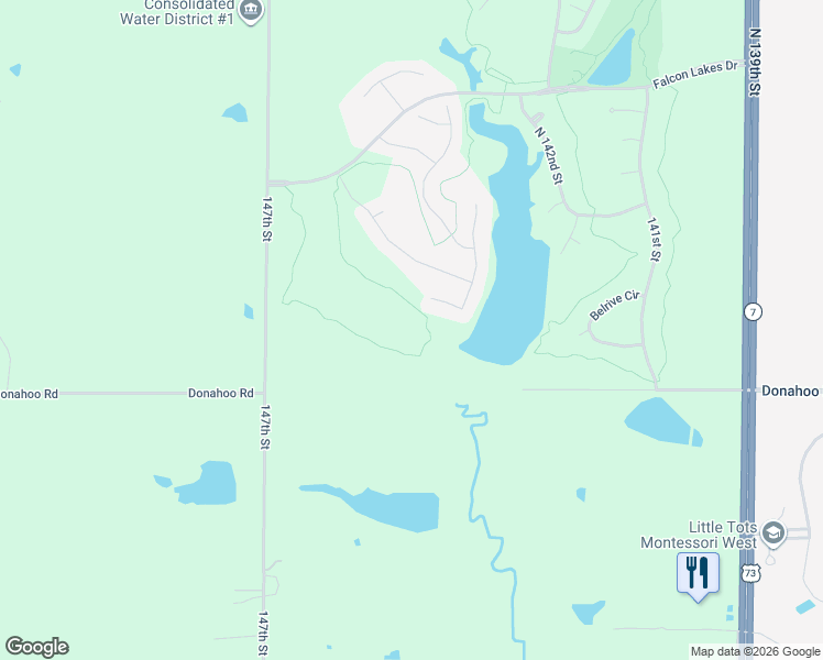 map of restaurants, bars, coffee shops, grocery stores, and more near Donahoo Road in Basehor