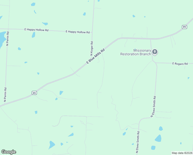 map of restaurants, bars, coffee shops, grocery stores, and more near 26203 East Blue Mills Road in Sibley