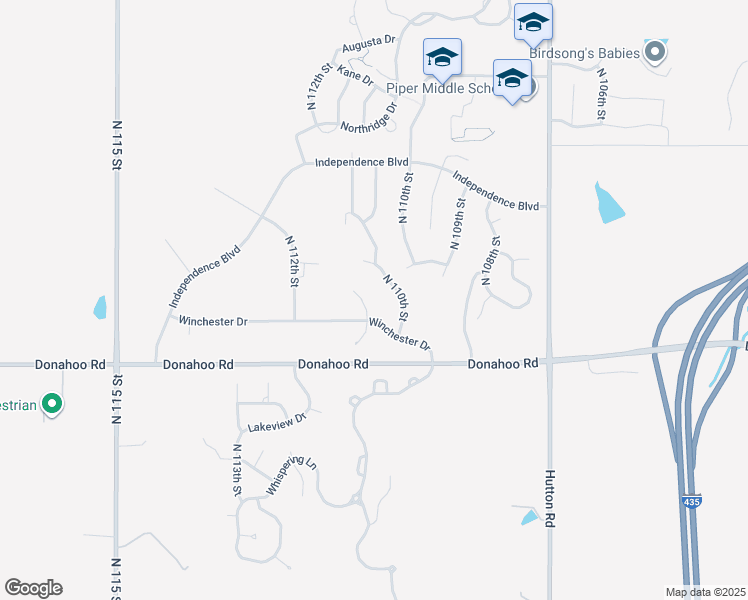 map of restaurants, bars, coffee shops, grocery stores, and more near 4048 North 110th Street in Kansas City
