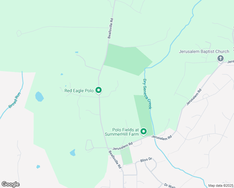 map of restaurants, bars, coffee shops, grocery stores, and more near 18511 Beallsville Road in Poolesville