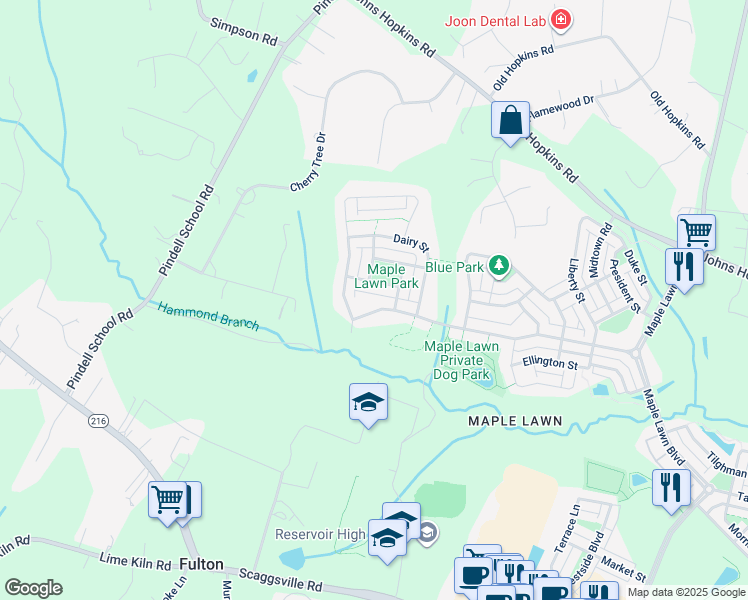 map of restaurants, bars, coffee shops, grocery stores, and more near 11540 Iager Boulevard in Fulton