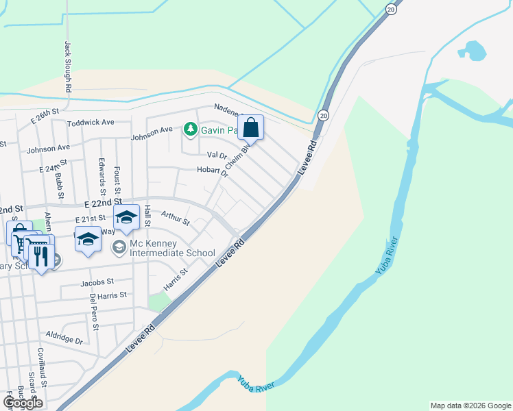 map of restaurants, bars, coffee shops, grocery stores, and more near 1390 Val Drive in Marysville