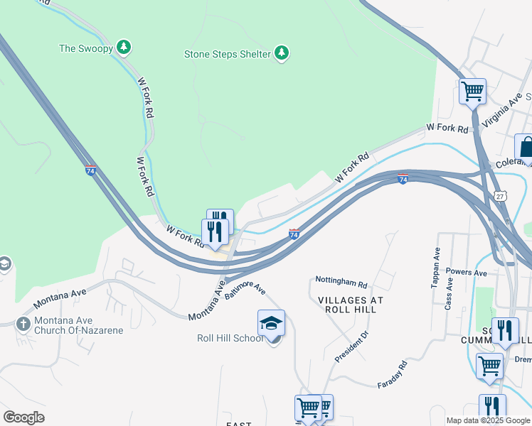 map of restaurants, bars, coffee shops, grocery stores, and more near 4324 Todd Avenue in Cincinnati