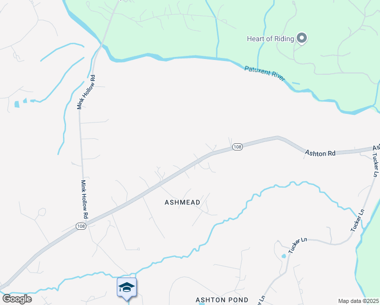 map of restaurants, bars, coffee shops, grocery stores, and more near 1020 Ashton Road in Ashton-Sandy Spring