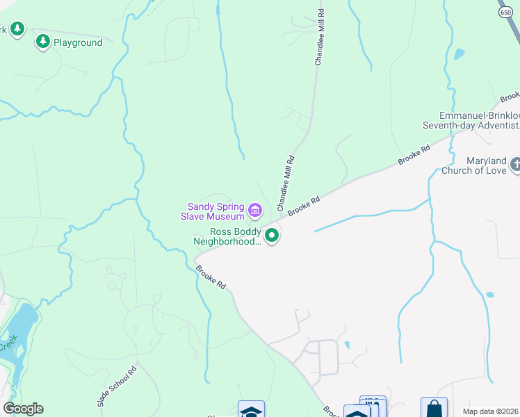 map of restaurants, bars, coffee shops, grocery stores, and more near 18510 Chandlee Mill Road in Montgomery County