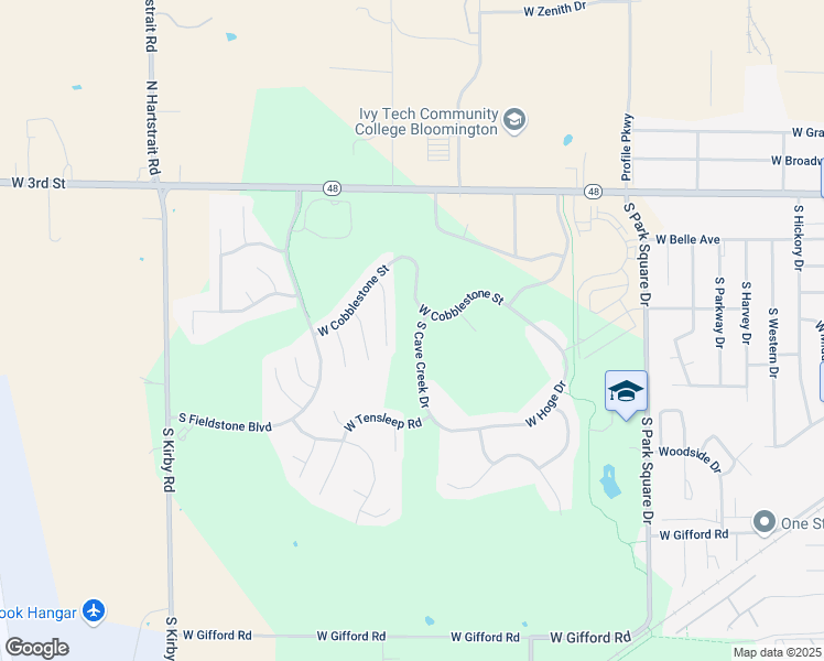 map of restaurants, bars, coffee shops, grocery stores, and more near 232 South Cave Creek Drive in Bloomington