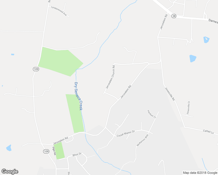 map of restaurants, bars, coffee shops, grocery stores, and more near 18617 Jerusalem Church Road in Poolesville