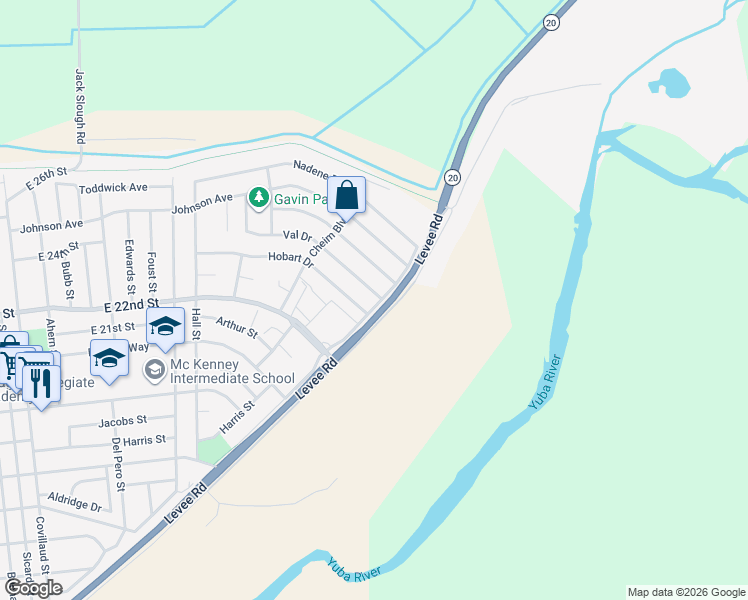 map of restaurants, bars, coffee shops, grocery stores, and more near 1390 Val Drive in Marysville