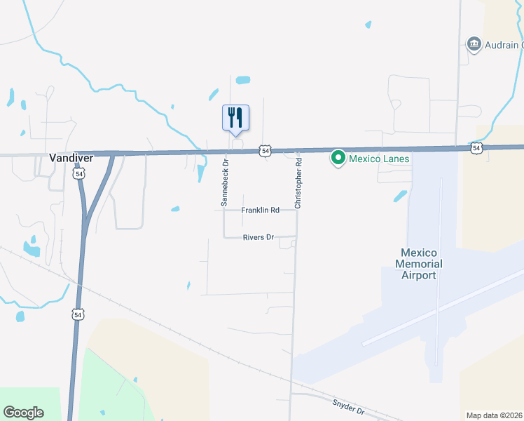 map of restaurants, bars, coffee shops, grocery stores, and more near 4516 Franklin Rd in Mexico