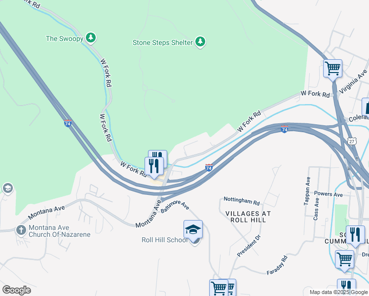 map of restaurants, bars, coffee shops, grocery stores, and more near 4324 Todd Avenue in Cincinnati