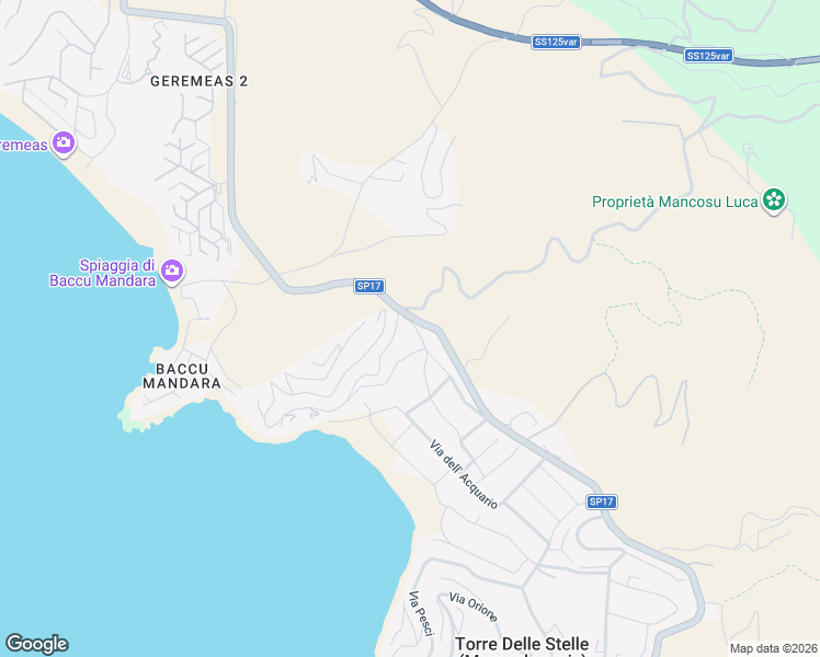 map of restaurants, bars, coffee shops, grocery stores, and more near 15 Via Ara in Torre Delle Stelle (Maracalagonis)