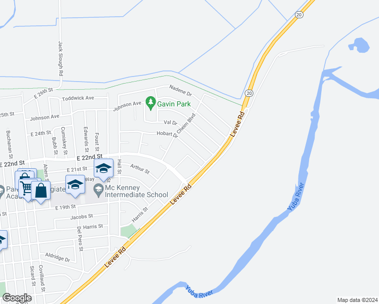 map of restaurants, bars, coffee shops, grocery stores, and more near 1348 Hobart Drive in Marysville