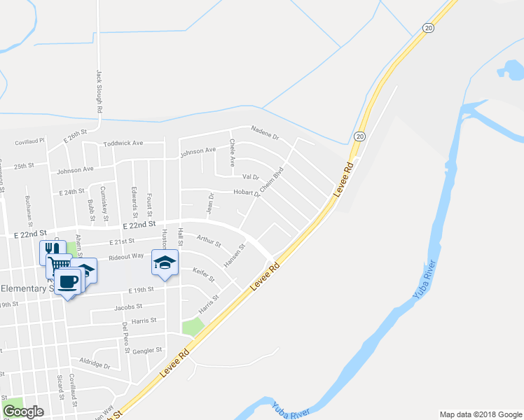 map of restaurants, bars, coffee shops, grocery stores, and more near 2305 Cheim Boulevard in Marysville