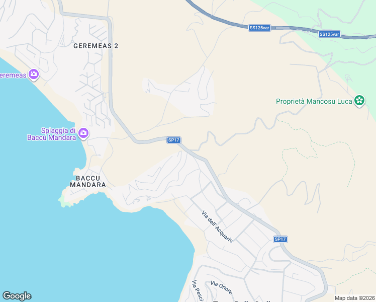 map of restaurants, bars, coffee shops, grocery stores, and more near 15 Via Ara in Torre Delle Stelle (Maracalagonis)