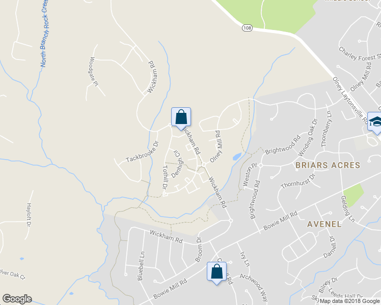 map of restaurants, bars, coffee shops, grocery stores, and more near 4839 Tothill Drive in Olney