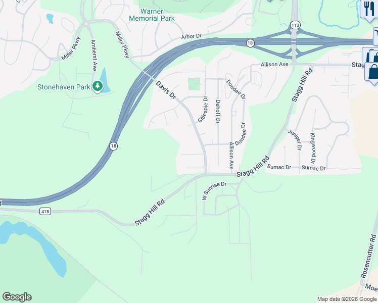 map of restaurants, bars, coffee shops, grocery stores, and more near 3016 Jeanie Lane in Manhattan