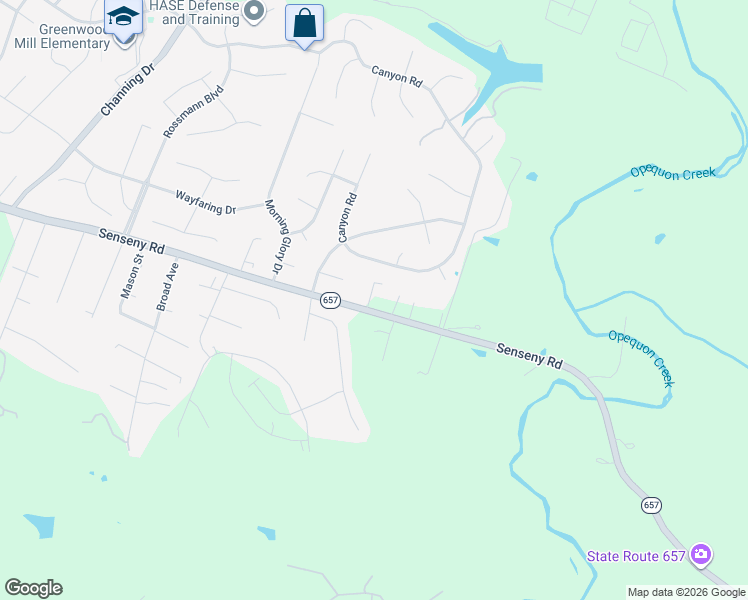 map of restaurants, bars, coffee shops, grocery stores, and more near 2659 Senseny Road in Winchester