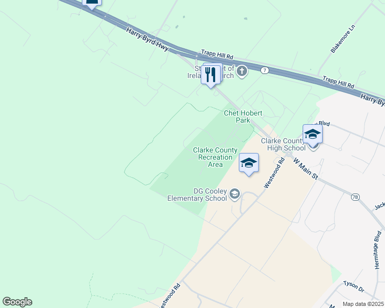 map of restaurants, bars, coffee shops, grocery stores, and more near 311 Treadwell Street in Berryville
