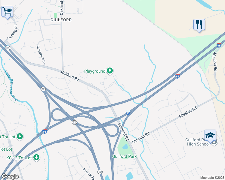 map of restaurants, bars, coffee shops, grocery stores, and more near 9623 Lambeth Court in Columbia