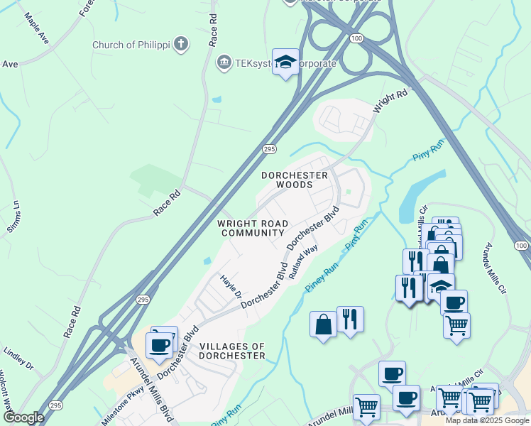 map of restaurants, bars, coffee shops, grocery stores, and more near 1214 Countryside Court in Hanover