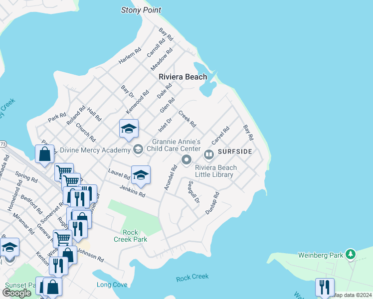 map of restaurants, bars, coffee shops, grocery stores, and more near 208 Arundel Road in Pasadena