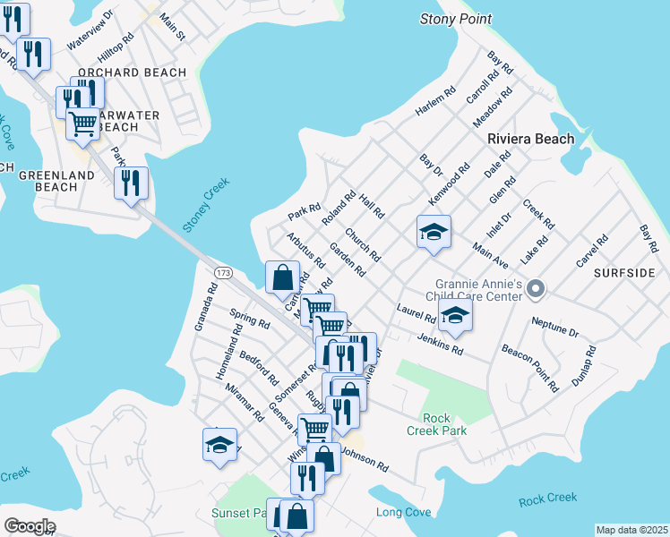 map of restaurants, bars, coffee shops, grocery stores, and more near 134 Meadow Road in Pasadena