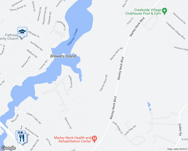 map of restaurants, bars, coffee shops, grocery stores, and more near 368 Marley Neck Road in Glen Burnie