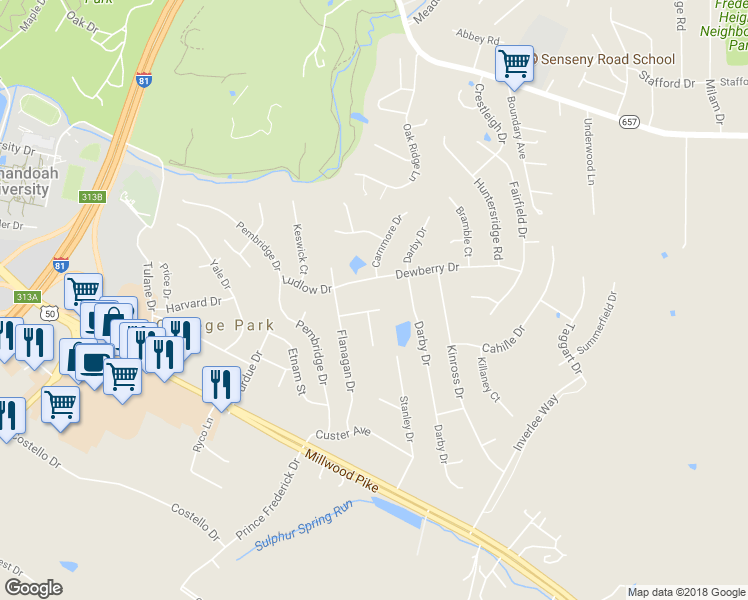 map of restaurants, bars, coffee shops, grocery stores, and more near 109 Barnston Court in Winchester