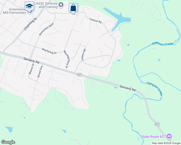 map of restaurants, bars, coffee shops, grocery stores, and more near 2659 Senseny Road in Winchester