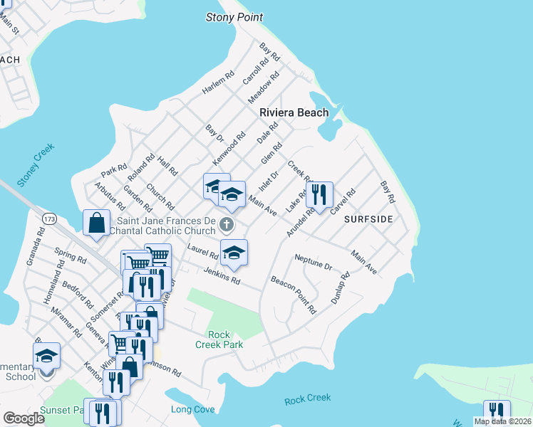 map of restaurants, bars, coffee shops, grocery stores, and more near 8528 Main Avenue in Pasadena