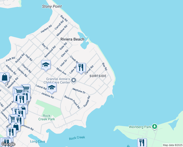 map of restaurants, bars, coffee shops, grocery stores, and more near 234 Asbury Road in Pasadena