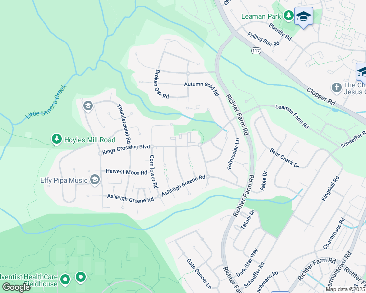 map of restaurants, bars, coffee shops, grocery stores, and more near 14241 Kings Crossing Boulevard in Germantown