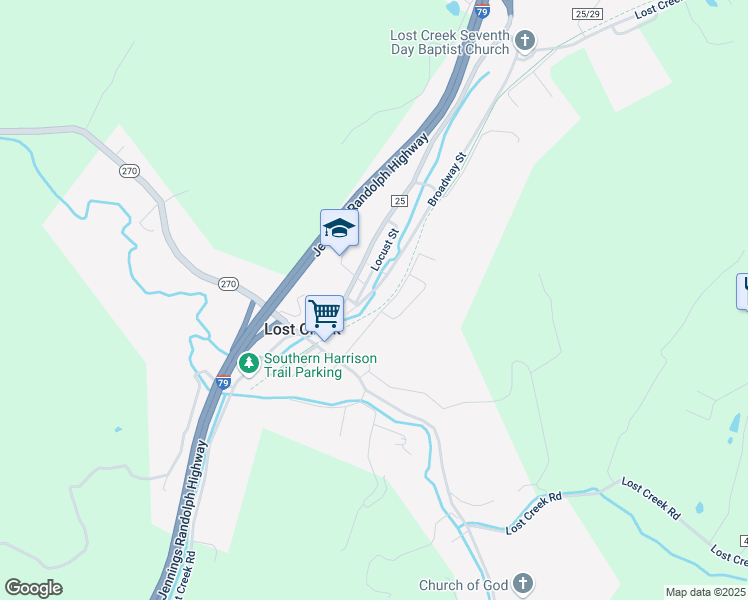 map of restaurants, bars, coffee shops, grocery stores, and more near in Lost Creek