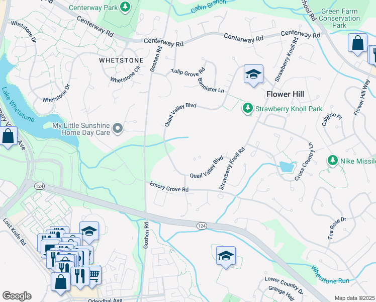 map of restaurants, bars, coffee shops, grocery stores, and more near 18639 Sandpiper Lane in Gaithersburg