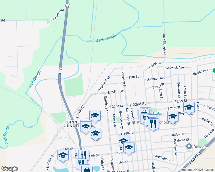map of restaurants, bars, coffee shops, grocery stores, and more near 108 Johnson Avenue in Marysville