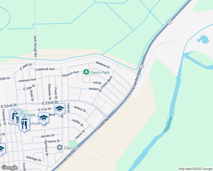 map of restaurants, bars, coffee shops, grocery stores, and more near 1318 Val Drive in Marysville