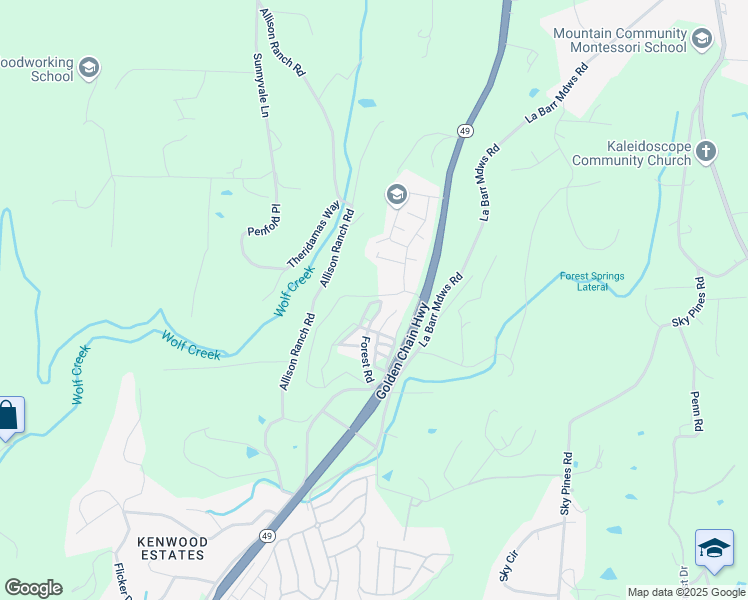 map of restaurants, bars, coffee shops, grocery stores, and more near 14325 Golden Star Road in Grass Valley