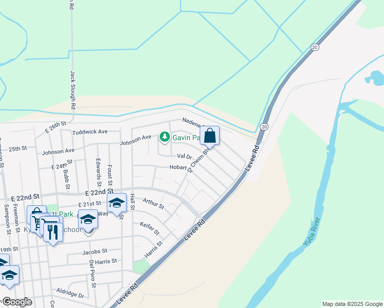 map of restaurants, bars, coffee shops, grocery stores, and more near 1237 Val Drive in Marysville