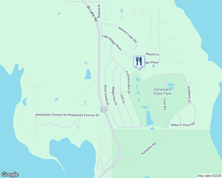 map of restaurants, bars, coffee shops, grocery stores, and more near 6428 Rock Creek Drive in Ozawkie