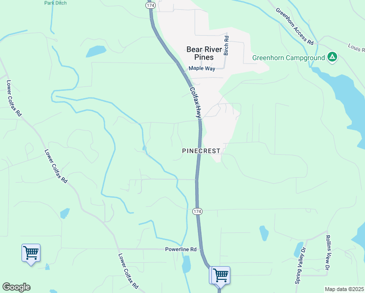 map of restaurants, bars, coffee shops, grocery stores, and more near 13971 Tervetuloa Lane in Grass Valley