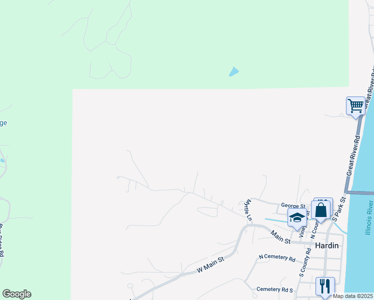 map of restaurants, bars, coffee shops, grocery stores, and more near in Hardin