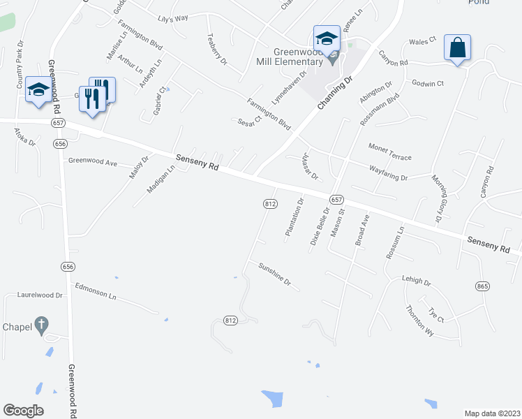 map of restaurants, bars, coffee shops, grocery stores, and more near 146 Sunset Drive in Winchester