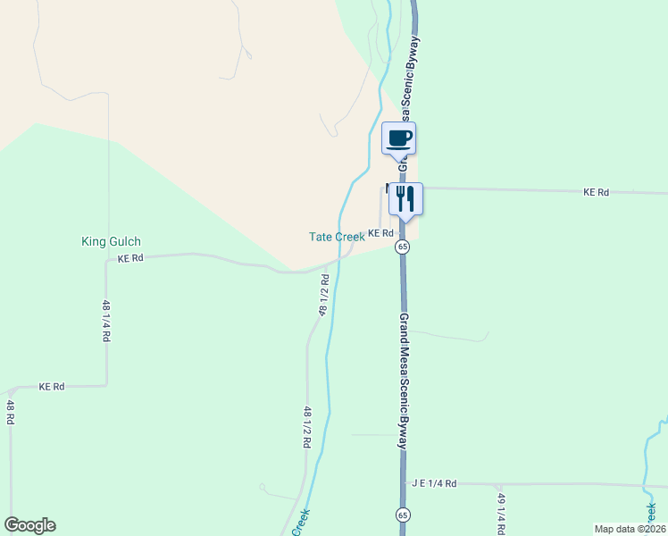 map of restaurants, bars, coffee shops, grocery stores, and more near 49019 K E Road in Mesa