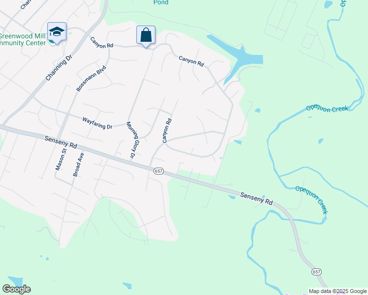map of restaurants, bars, coffee shops, grocery stores, and more near 209 Canyon Road in Winchester