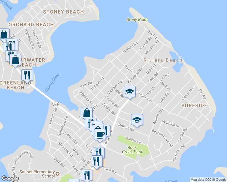 map of restaurants, bars, coffee shops, grocery stores, and more near 167 Meadow Road in Pasadena
